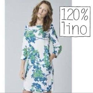 NWT 120% Lino Linen Floral Dress L 10 46